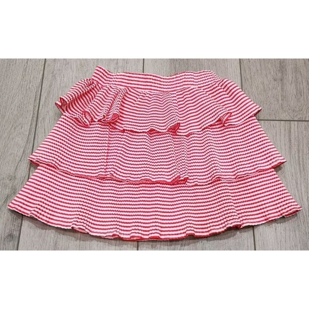 Minnie Mouse Disney Juniors Kids‎ Girls Size 5 Tiered Strip Skirt Red & White